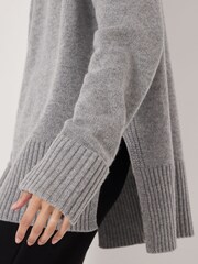 Hush Grey Longline Merino Wool Jumper - Image 4 of 6