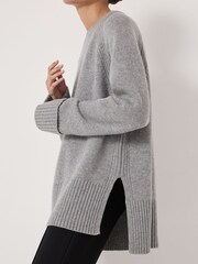 Hush Grey Longline Merino Wool Jumper - Image 5 of 6