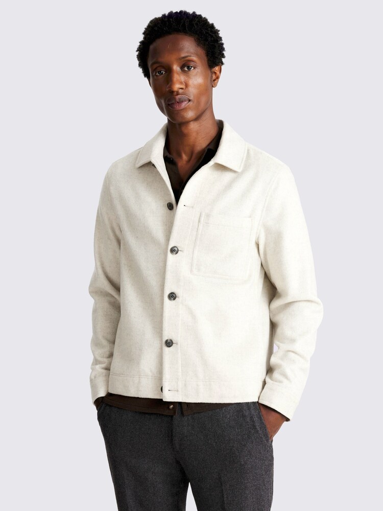 MOSS Natural Flannel Overshirt - Image 1 of 5