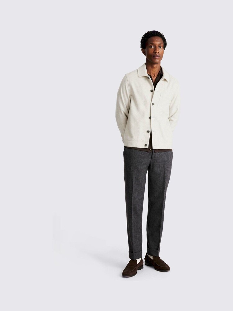 MOSS Natural Flannel Overshirt - Image 2 of 5