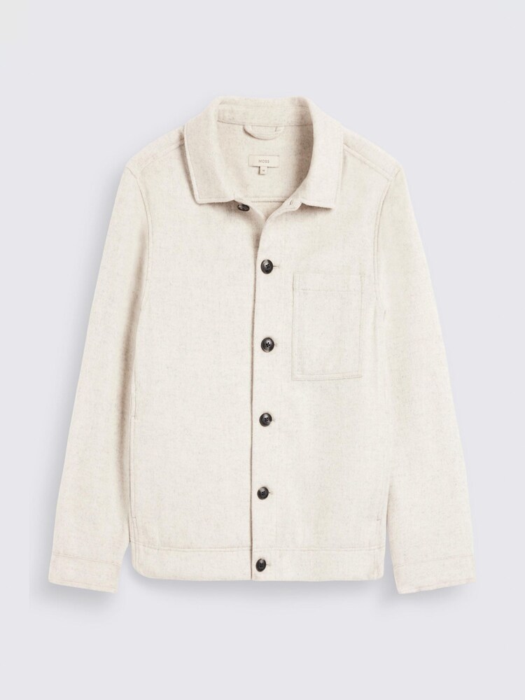 MOSS Natural Flannel Overshirt - Image 5 of 5