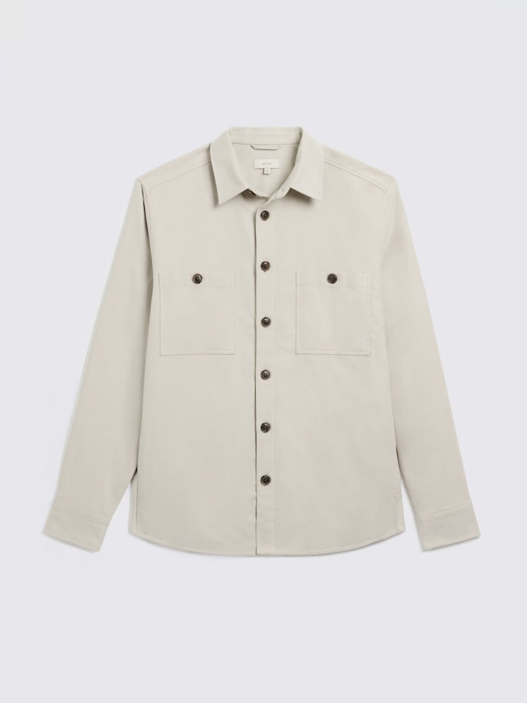 MOSS Natural/Coral Brushed Cord Overshirt - Image 4 of 4 MOSS Natural/Coral Brushed Cord Overshirt - Image 4 of 4