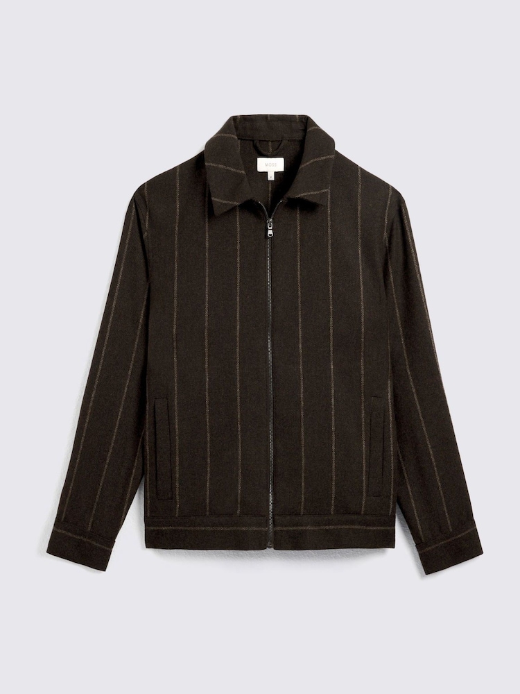 MOSS Brown Stripe Shacket - Image 5 of 5 MOSS Brown Stripe Shacket - Image 5 of 5