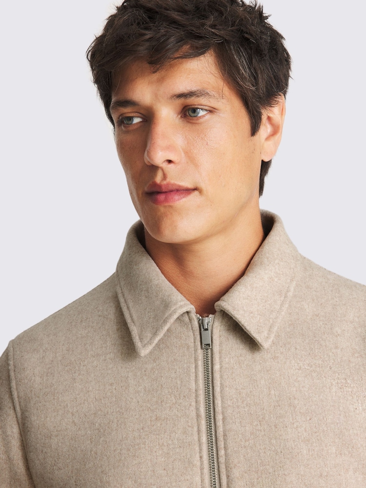 MOSS Natural Borg Bomber Jacket - Image 4 of 4 MOSS Natural Borg Bomber Jacket - Image 4 of 4