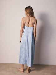 أزرق - Satin Jacquard Slip - صورة 3 من 8