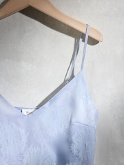 أزرق - Satin Jacquard Slip - صورة 7 من 8