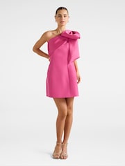 Forever New Pink Holly Asymmetrical Bow Mini Dress - Image 5 of 5