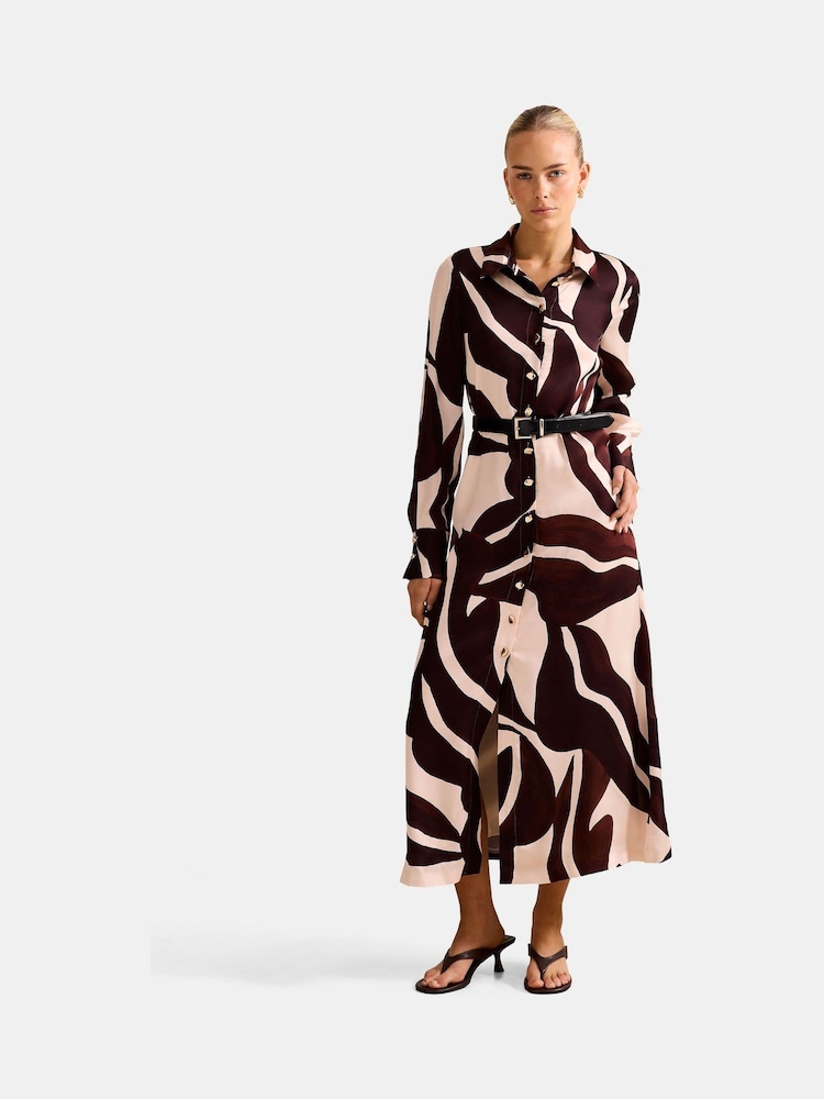 Forever New Elliana Printed Satin Midi Dress - Imagem 1 de 4