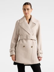 Forever New Natural Belle Short Wrap Coat - Image 1 of 5