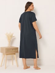 Yours Curve Blue Midaxi Nightdresses 2 Pack - Image 5 of 7