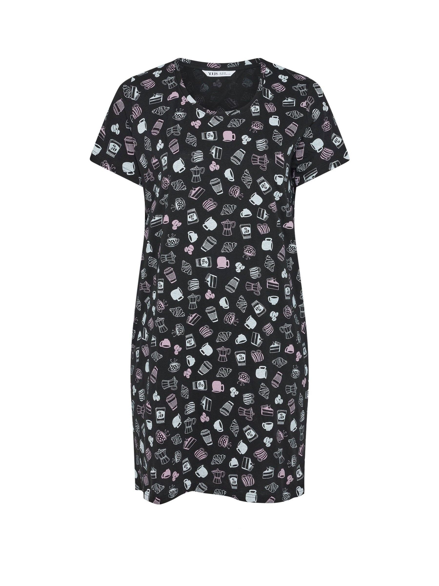 Buy Yours Curve Grey Dipped Back Nightdresses 2 Pack from Next USA