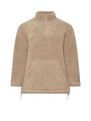 Yours Curve Brown Sherpa Borg Jacket - Image 5 of 5