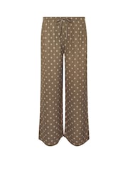 PixieGirl Petite Brown Bubble Crepe Wide Leg Trousers - Image 5 of 5