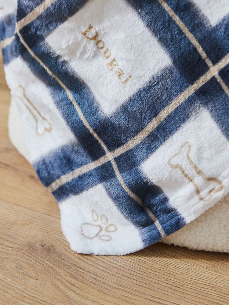 Made Yours White Personalised Dogs Checked Fleece Blanket - Image 2 of 4 Made Yours White Personalised Dogs Checked Fleece Blanket - Image 2 of 4