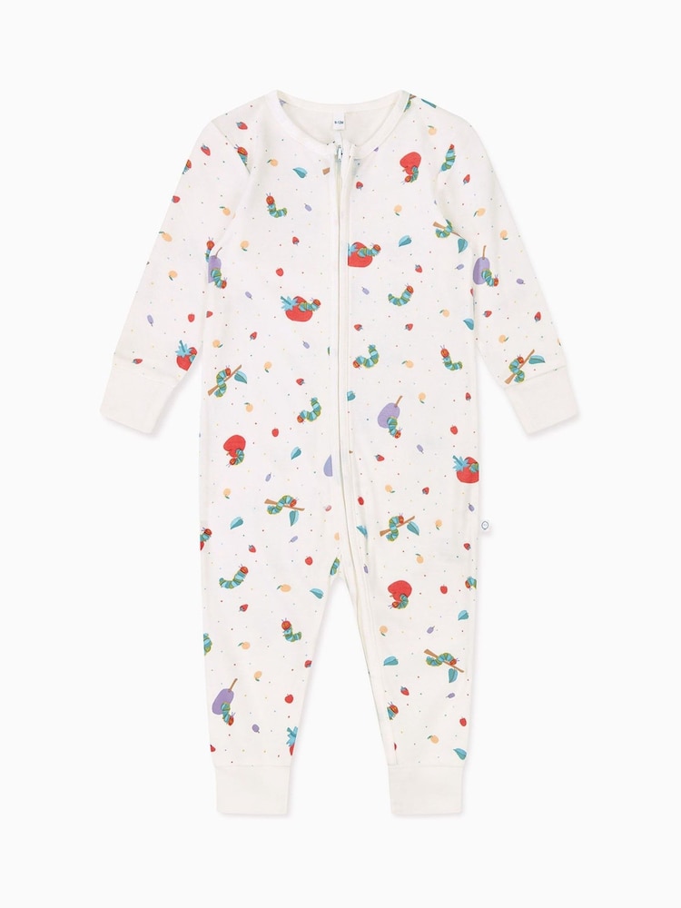 MORI Cream Supersoft Very Hungry Caterpillar Two Way Zip Sleepsuit - Image 4 of 4