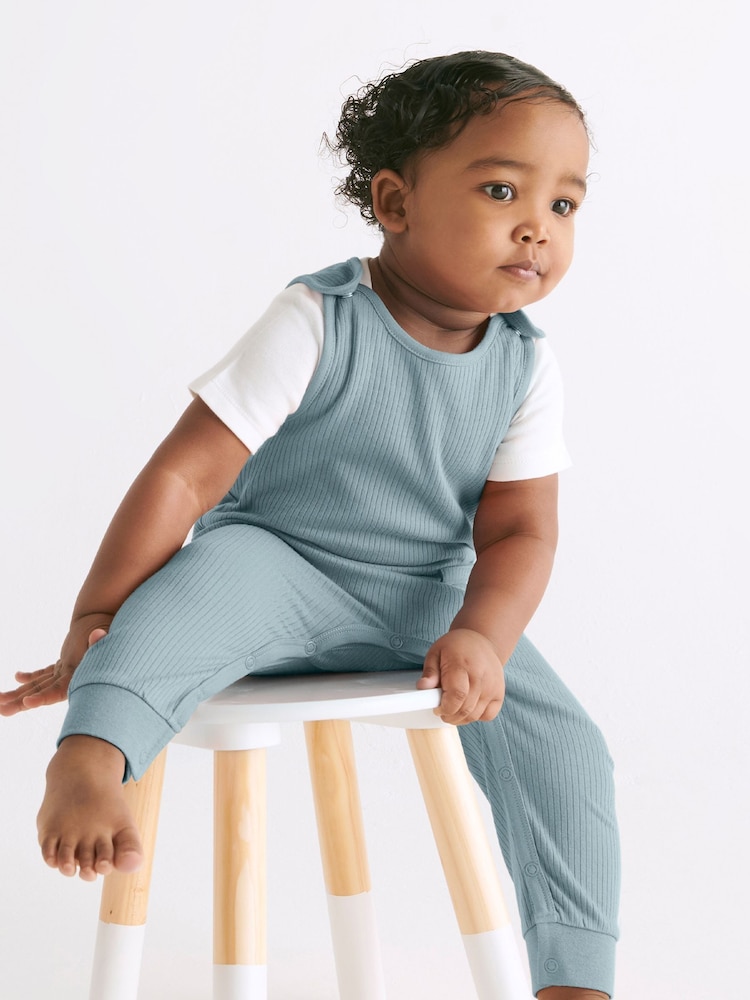 MORI Supersoft Ribbed Romper Dungarees - Image 1 of 2