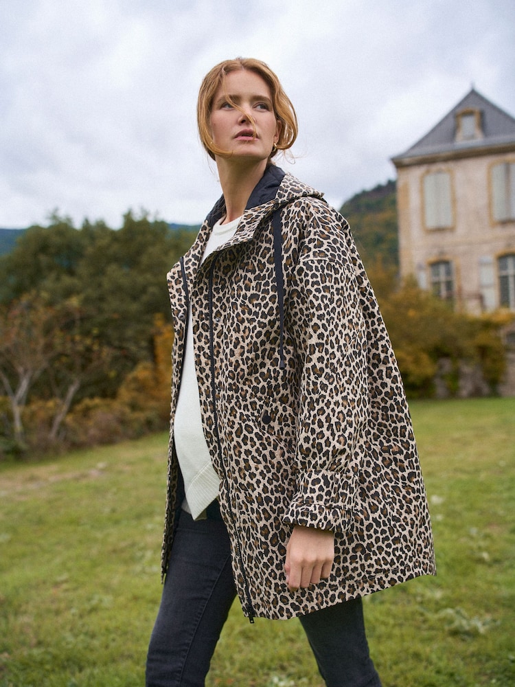 ニュートラル レオパード柄 - Seraphine 3 イン 1 マタニティー＆ベビーウェアリング レインコート - 画像 4 / 4