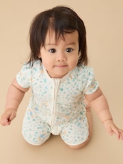 MORI Cream Peter Rabbit Short Sleeve Zip Up Rompersuit - Image 2 of 4