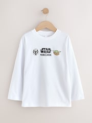 White Mandalorian Long Sleeve T-Shirt (3-16yrs) - Image 1 of 4