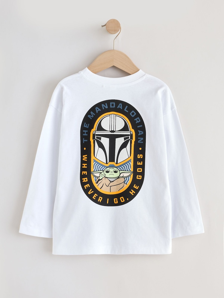 White Mandalorian Long Sleeve T-Shirt (3-16yrs) - Image 2 of 4