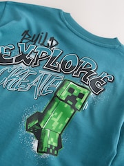Teal Blue Long Sleeve Minecraft T-Shirt (3-16yrs) - Image 10 of 10