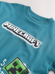 Teal Blue Long Sleeve Minecraft T-Shirt (3-16yrs) - Image 9 of 10