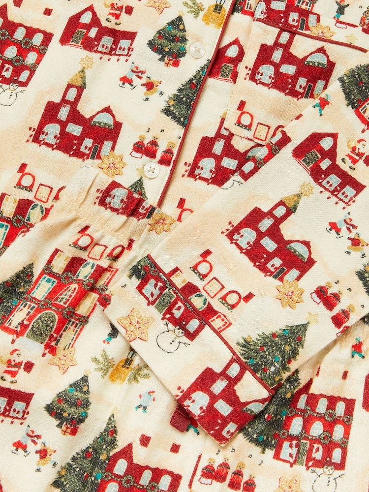Monsoon Cream Christmas Scene Print Long Pyjamas Set - Image 3 of 3 Monsoon Cream Christmas Scene Print Long Pyjamas Set - Image 3 of 3
