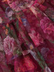 Monsoon Red Christina Floral Tiered Party Dress - Image 4 of 4