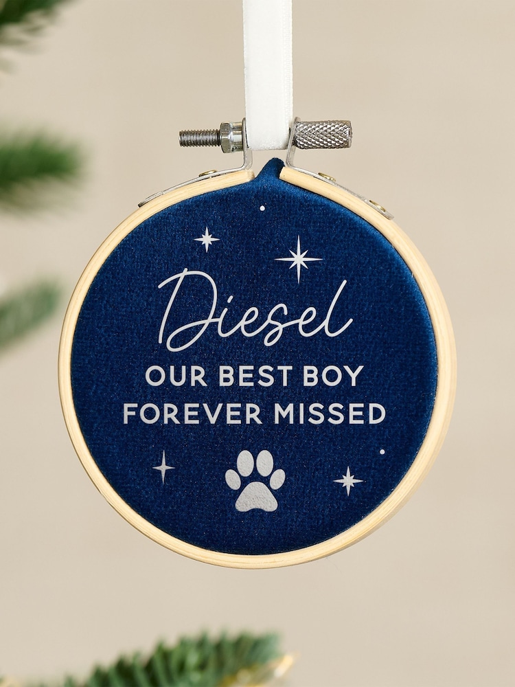 Pet Memorial Velvet Hoop Christmas Tree Personalis Decoration by No Ordinary Gift - Image 2 of 3 Pet Memorial Velvet Hoop Christmas Tree Personalis Decoration by No Ordinary Gift - Image 2 of 3