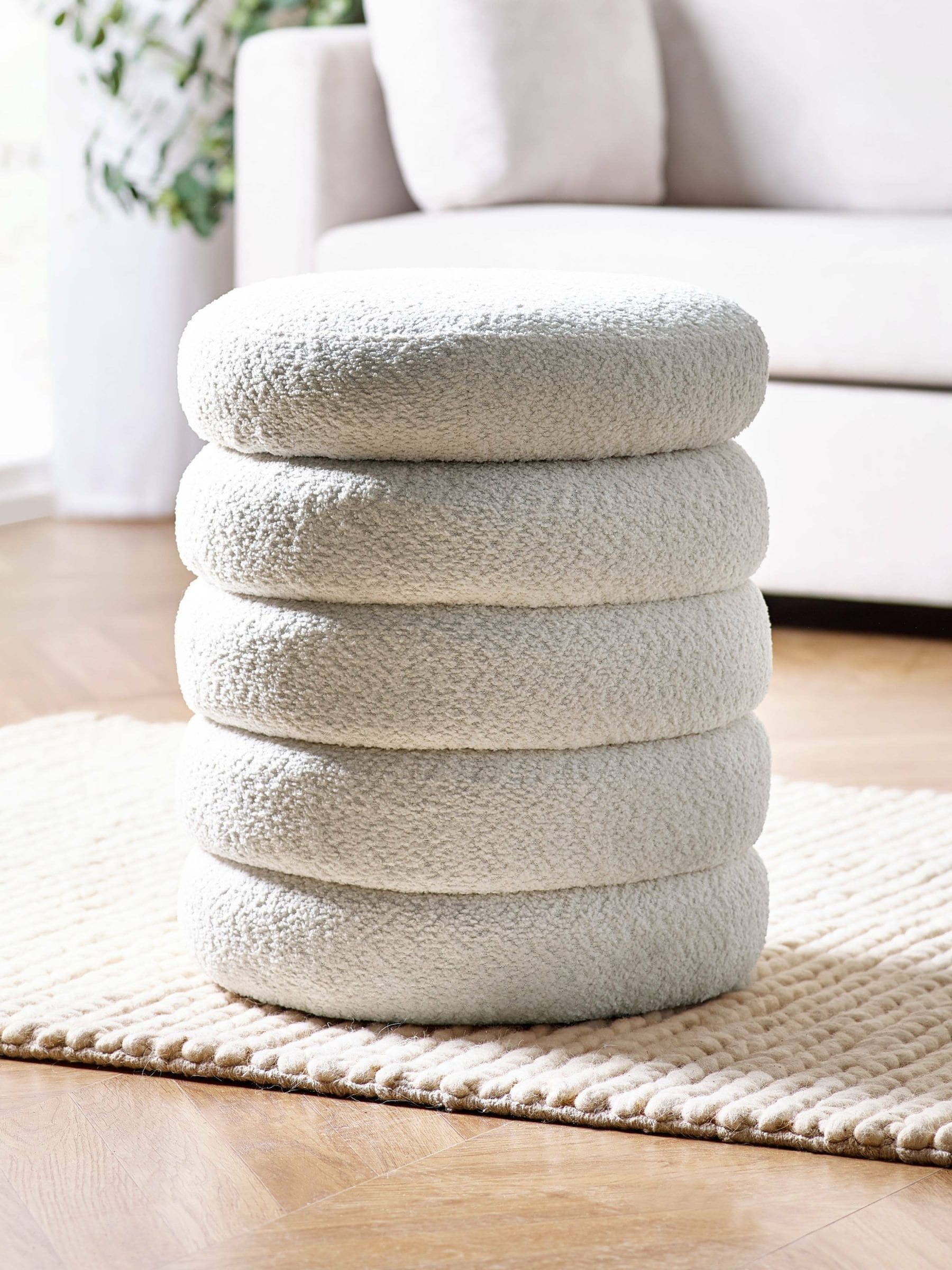 Julian Bowen Hailey Boucle Upholstered Storage Stool - Image 4