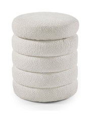 Julian Bowen Beige Boucle Hailey Upholstered Storage Stool - Image 3 of 6