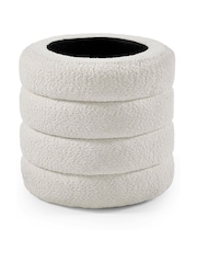 Julian Bowen Beige Boucle Hailey Upholstered Storage Stool - Image 4 of 6