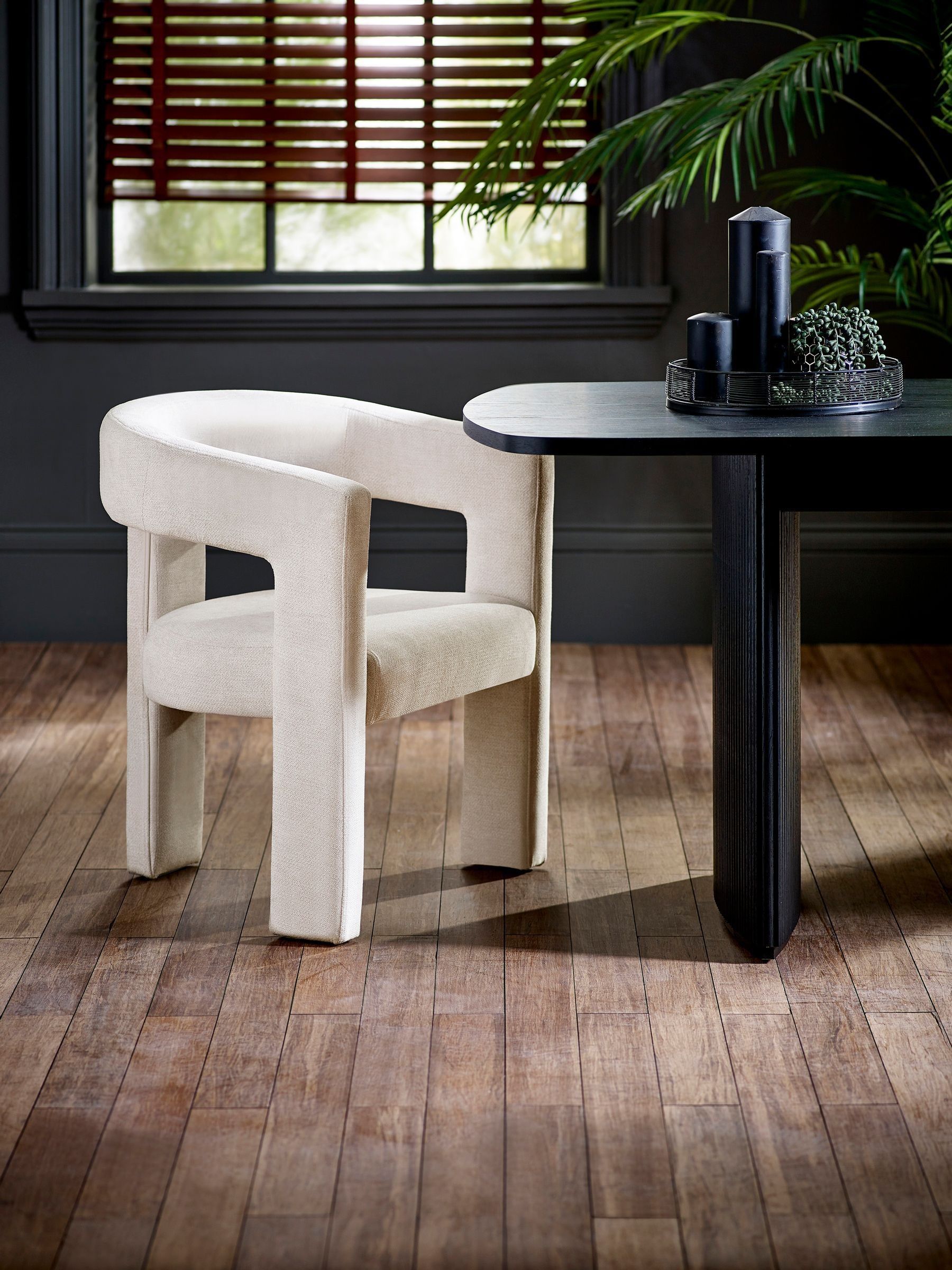 Julian Bowen Elara Dining Chair, Cream Chenille - H75 x W56 x D64cm | Contemporary Upholstered Kitchen Chairs for Dining Room, No Assembly Needed, Padded Kitchen Seat - Image 4