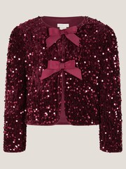 Monsoon Velvet Sequin Bow Jacket - Bild 2 von 4