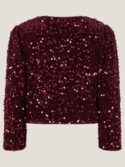 Monsoon Velvet Sequin Bow Jacket - Bild 3 von 4