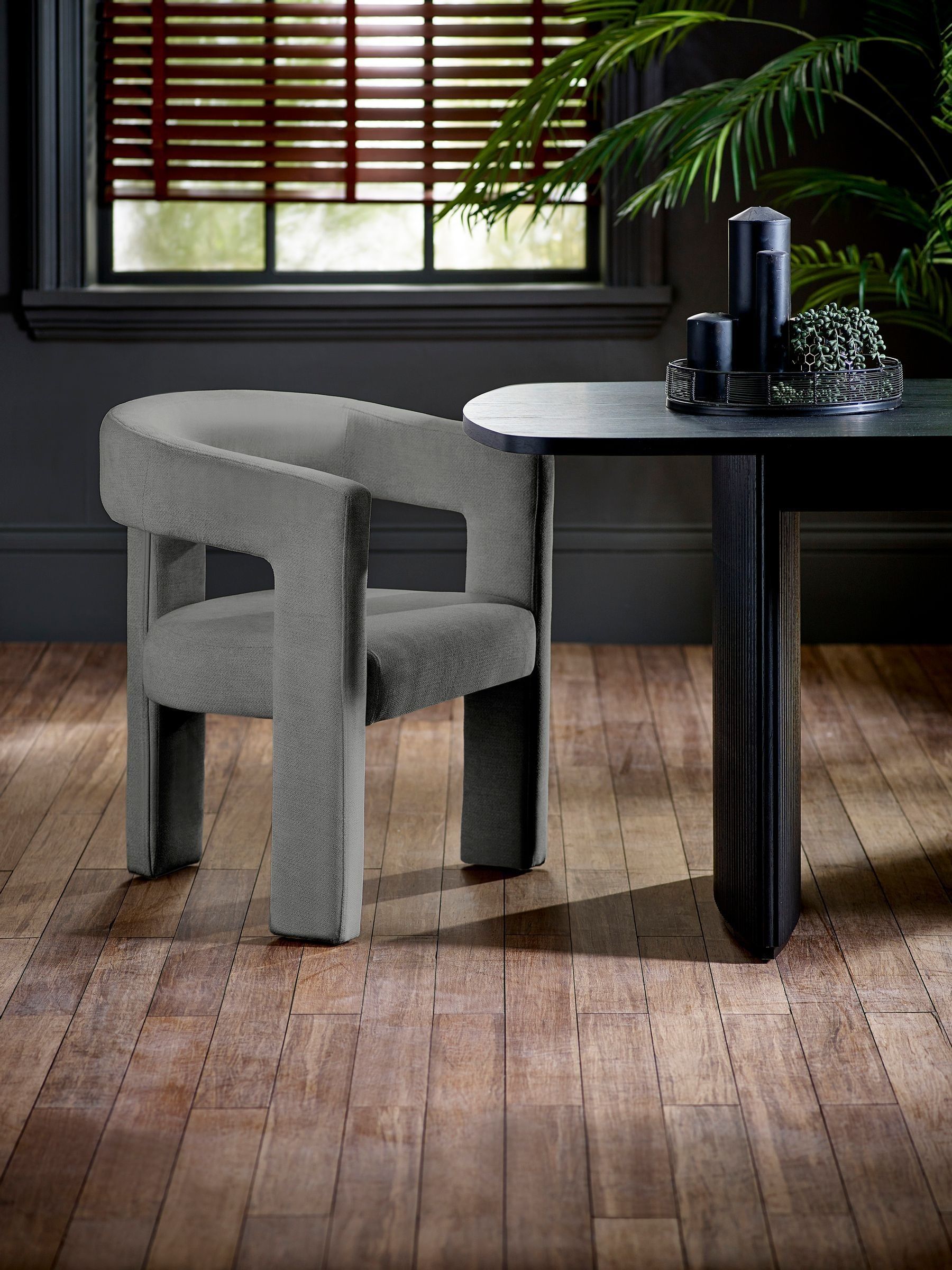 Julian Bowen - Elara Upholstered Chair - Grey - H75 x W56 x D64cm - Image 6