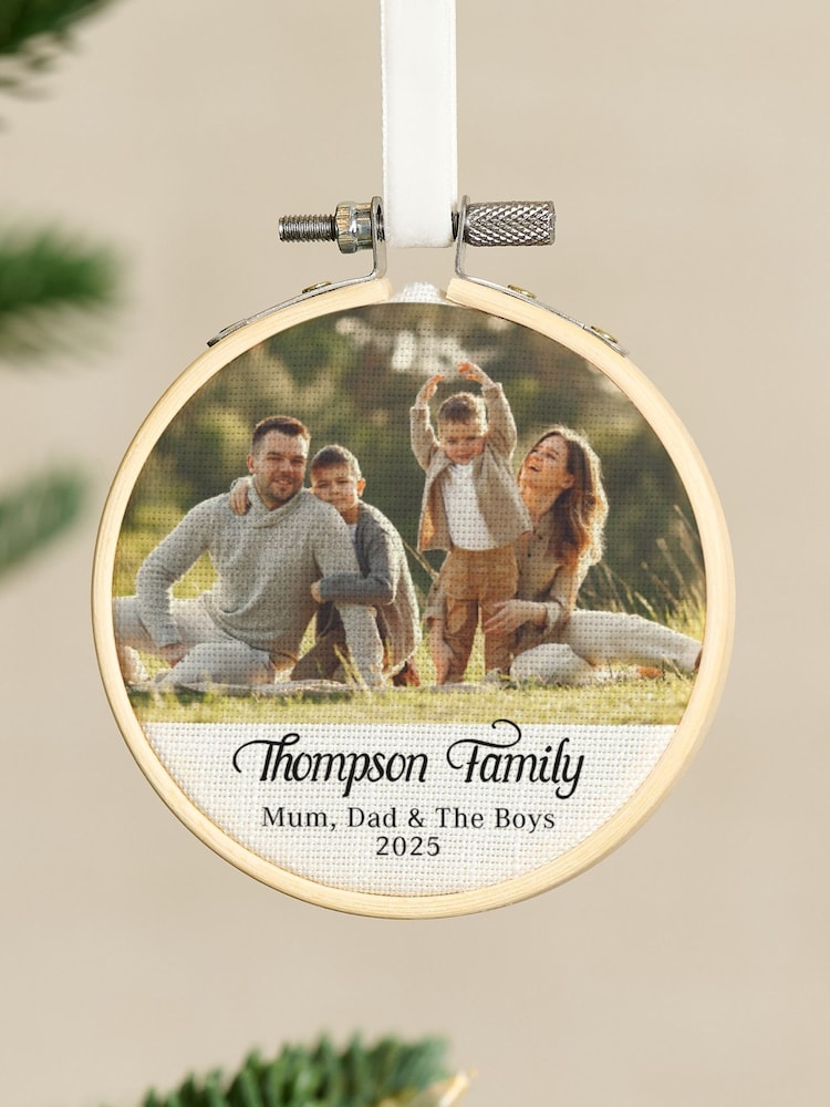 Photo Memory Hoop Family Christmas Tree Decoration by No Ordinary Gift - Image 1 of 1 Photo Memory Hoop Family Christmas Tree Decoration by No Ordinary Gift - Image 1 of 1