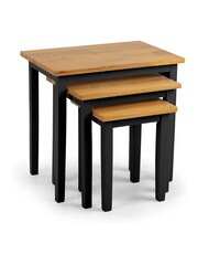 Julian Bowen Black and Oak Cleo Nest of Table - Image 2 of 6