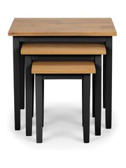 Julian Bowen Black and Oak Cleo Nest of Table - Image 3 of 6