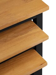 Julian Bowen Black and Oak Cleo Nest of Table - Image 4 of 6