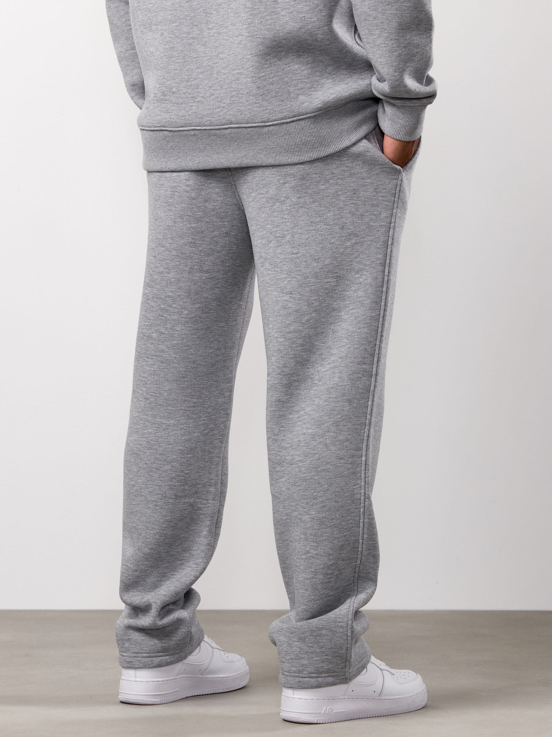 Buy Gym King Grey Marl Straight Leg Linear Fundamental Joggers