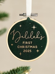 First Christmas Velvet Hoop Christmas Decoration by No Ordinary Gift - Image 1 of 3