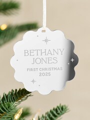 Personalised Metallic First Christmas Decoration by No Ordinary Gift - Image 3 of 3