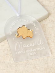 First Christmas Decoration with Metallic Elephant by No Ordinary Gift - Image 1 of 3