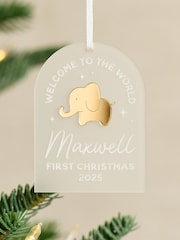 First Christmas Decoration with Metallic Elephant by No Ordinary Gift - Image 2 of 3