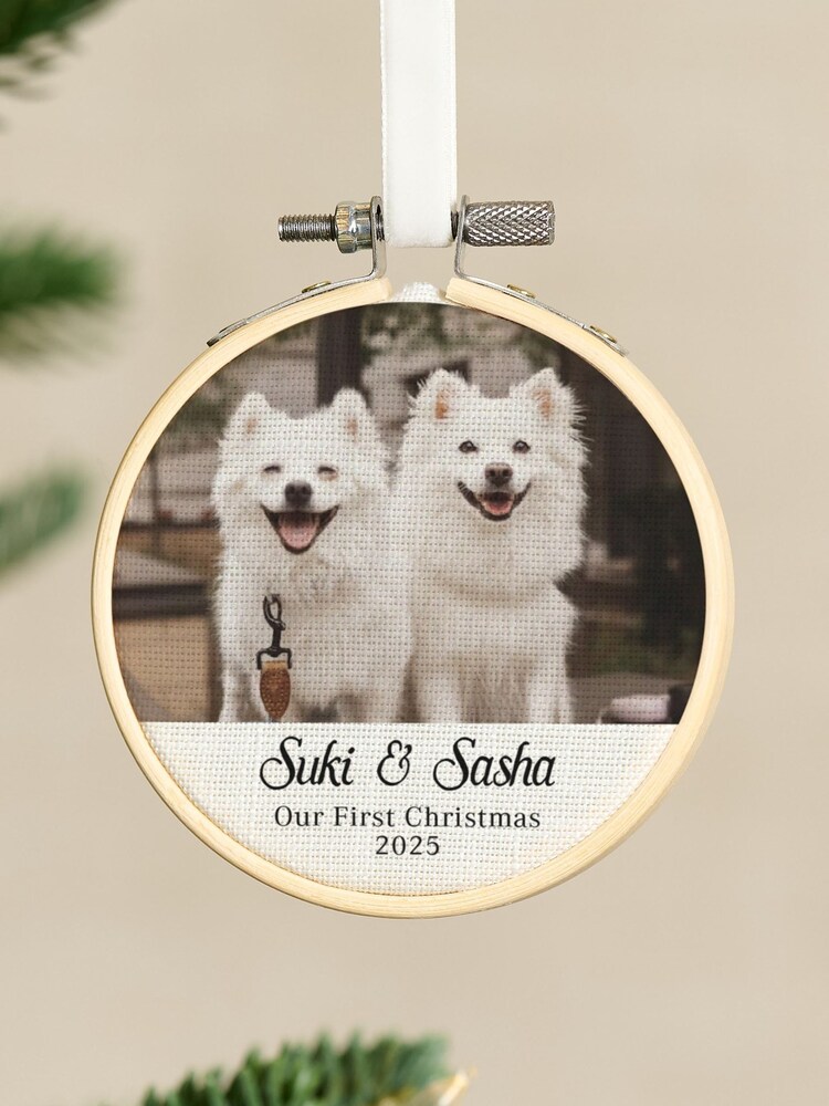 Photo Memory Hoop Dog Christmas Tree Decoration by No Ordinary Gift - Image 1 of 1