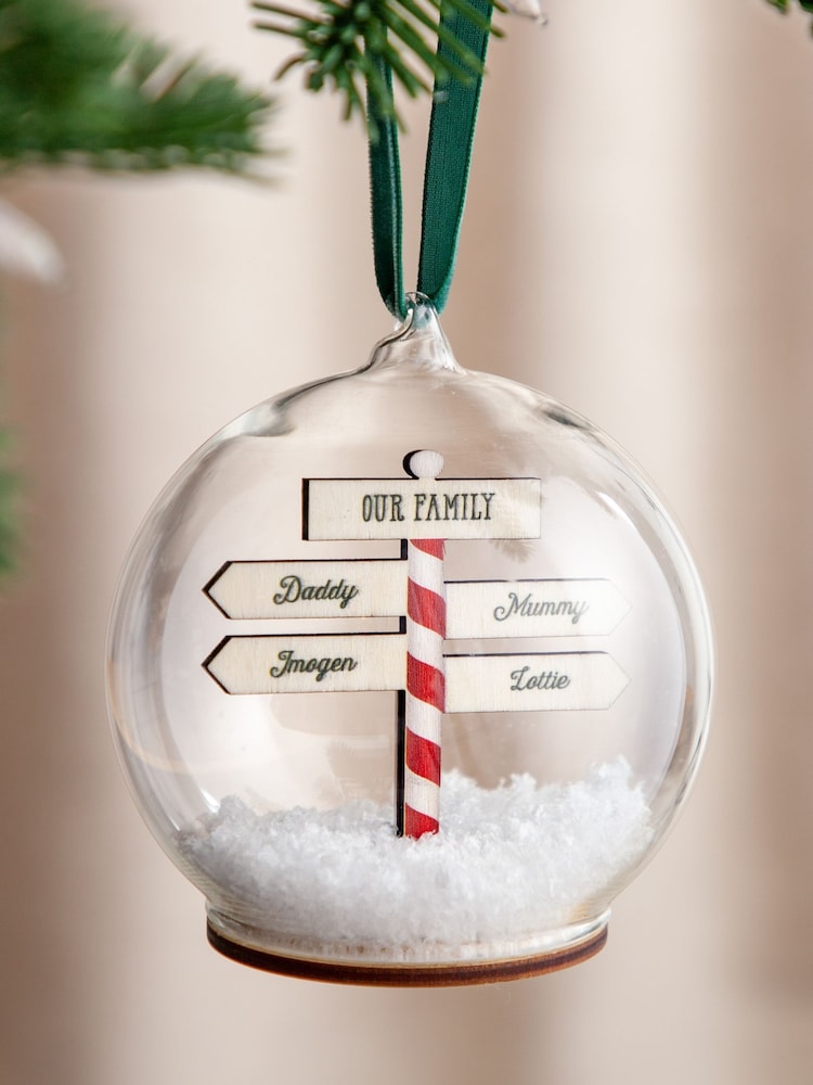 Personalised Family Christmas Signpost Bauble by No Ordinary Gift - Image 2 of 2