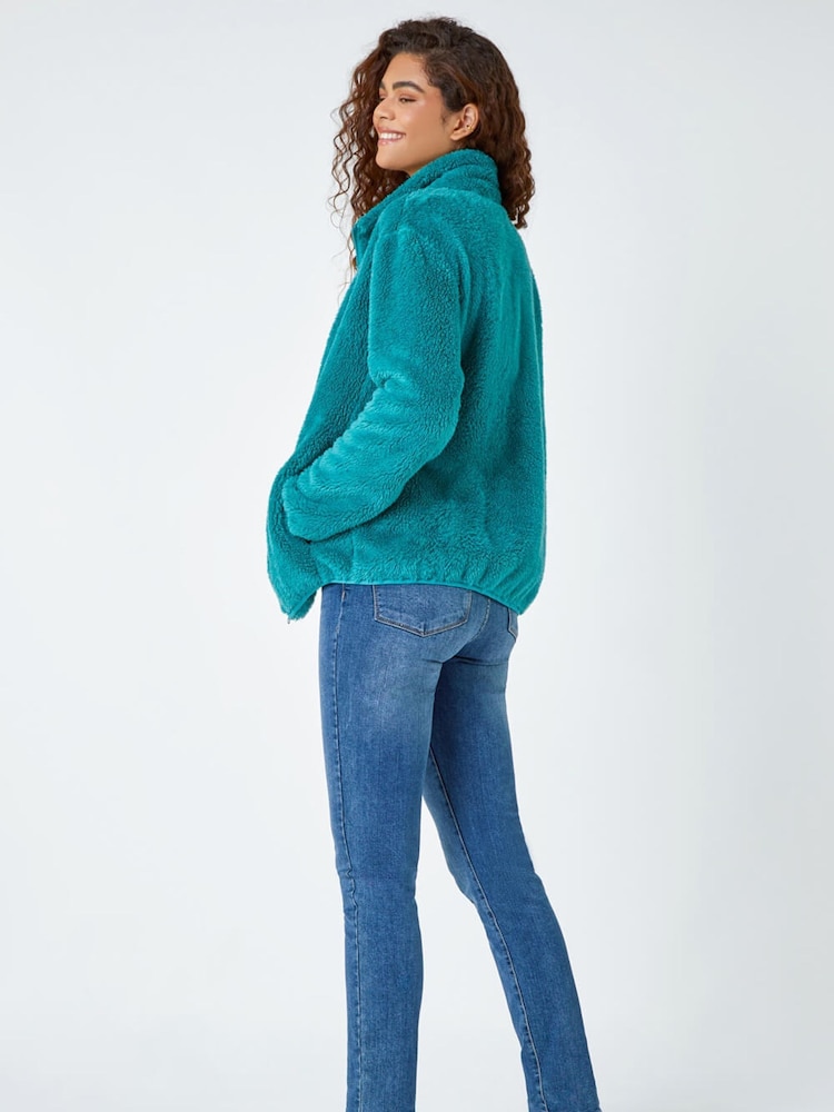 Roman Green Soft Sherpa Fleece Jacket - Image 2 of 5 Roman Green Soft Sherpa Fleece Jacket - Image 2 of 5
