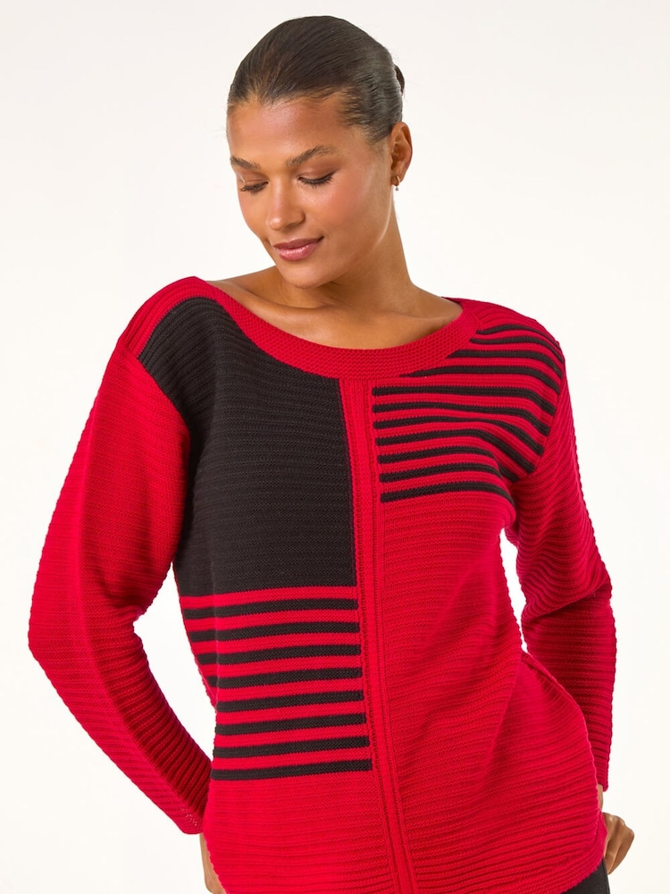 Roman Red Stripe Colour Block Jumper - Image 1 of 5