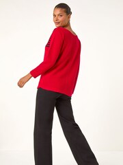 Roman Red Stripe Colour Block Jumper - Image 5 of 5
